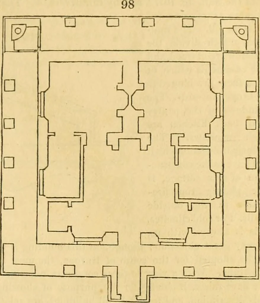 An illustration from An encyclopædia of cottage, farm, and villa architecture and furniture : containing numerous designs for dwellings from the cottage to the villa including farm houses, farmeries, and other agricultural buildings, several designs for country inns, public houses, and parochial schools, with the requisite fittings-up fixtures and furniture ; and appropriate offices, gardens and garden scenery ; each design accompanied by analytical and critical marks illustrative of the principles of archtiectural science and taste on whihc it is composed, 1836, leaf 86