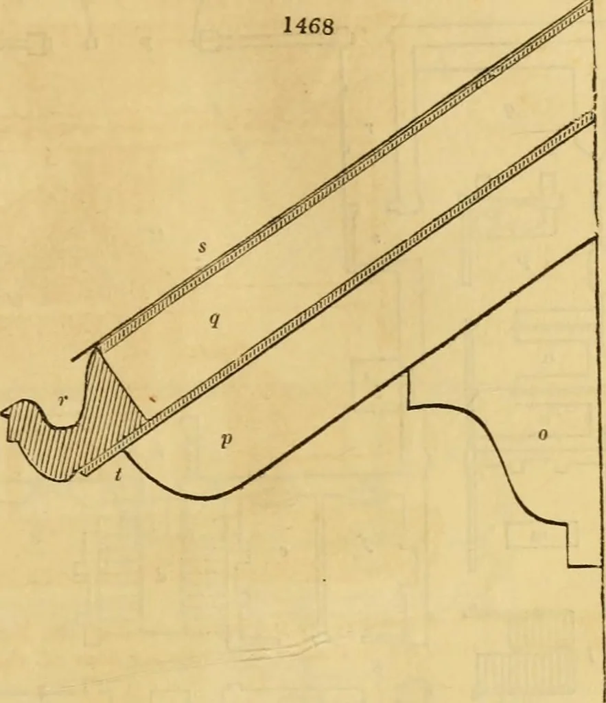 An illustration from An encyclopædia of cottage, farm, and villa architecture and furniture : containing numerous designs for dwellings from the cottage to the villa including farm houses, farmeries, and other agricultural buildings, several designs for country inns, public houses, and parochial schools, with the requisite fittings-up fixtures and furniture ; and appropriate offices, gardens and garden scenery ; each design accompanied by analytical and critical marks illustrative of the principles of archtiectural science and taste on whihc it is composed, 1836, leaf 864