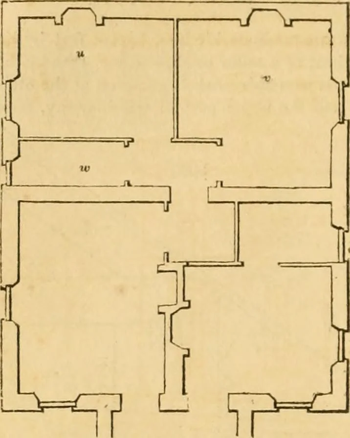 An illustration from An encyclopædia of cottage, farm, and villa architecture and furniture : containing numerous designs for dwellings from the cottage to the villa including farm houses, farmeries, and other agricultural buildings, several designs for country inns, public houses, and parochial schools, with the requisite fittings-up fixtures and furniture ; and appropriate offices, gardens and garden scenery ; each design accompanied by analytical and critical marks illustrative of the principles of archtiectural science and taste on whihc it is composed, 1836, leaf 89