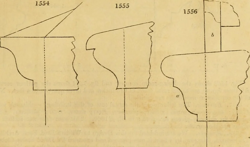 An illustration from An encyclopædia of cottage, farm, and villa architecture and furniture : containing numerous designs for dwellings from the cottage to the villa including farm houses, farmeries, and other agricultural buildings, several designs for country inns, public houses, and parochial schools, with the requisite fittings-up fixtures and furniture ; and appropriate offices, gardens and garden scenery ; each design accompanied by analytical and critical marks illustrative of the principles of archtiectural science and taste on whihc it is composed, 1836, leaf 906