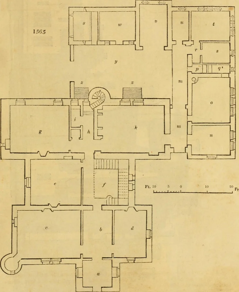 An illustration from An encyclopædia of cottage, farm, and villa architecture and furniture : containing numerous designs for dwellings from the cottage to the villa including farm houses, farmeries, and other agricultural buildings, several designs for country inns, public houses, and parochial schools, with the requisite fittings-up fixtures and furniture ; and appropriate offices, gardens and garden scenery ; each design accompanied by analytical and critical marks illustrative of the principles of archtiectural science and taste on whihc it is composed, 1836, leaf 908