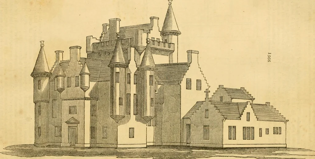 An illustration from An encyclopædia of cottage, farm, and villa architecture and furniture : containing numerous designs for dwellings from the cottage to the villa including farm houses, farmeries, and other agricultural buildings, several designs for country inns, public houses, and parochial schools, with the requisite fittings-up fixtures and furniture ; and appropriate offices, gardens and garden scenery ; each design accompanied by analytical and critical marks illustrative of the principles of archtiectural science and taste on whihc it is composed, 1836, leaf 909