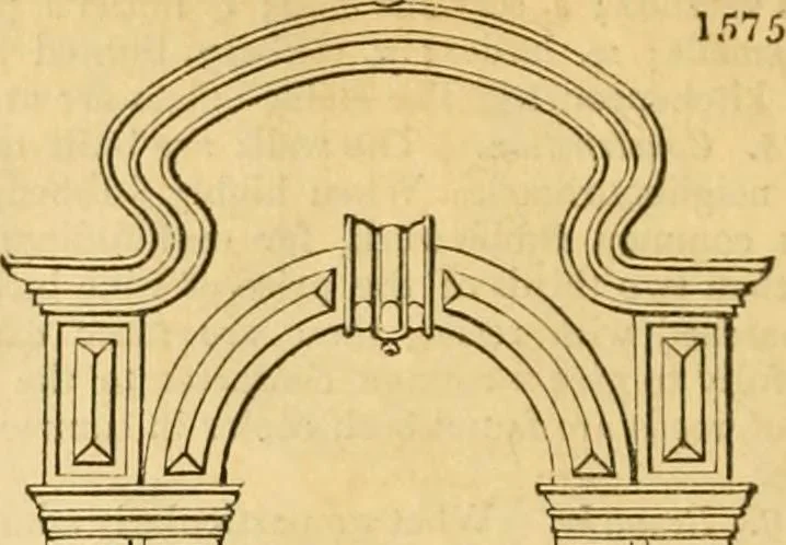 An illustration from An encyclopædia of cottage, farm, and villa architecture and furniture : containing numerous designs for dwellings from the cottage to the villa including farm houses, farmeries, and other agricultural buildings, several designs for country inns, public houses, and parochial schools, with the requisite fittings-up fixtures and furniture ; and appropriate offices, gardens and garden scenery ; each design accompanied by analytical and critical marks illustrative of the principles of archtiectural science and taste on whihc it is composed, 1836, leaf 917
