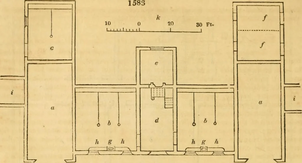 An illustration from An encyclopædia of cottage, farm, and villa architecture and furniture : containing numerous designs for dwellings from the cottage to the villa including farm houses, farmeries, and other agricultural buildings, several designs for country inns, public houses, and parochial schools, with the requisite fittings-up fixtures and furniture ; and appropriate offices, gardens and garden scenery ; each design accompanied by analytical and critical marks illustrative of the principles of archtiectural science and taste on whihc it is composed, 1836, leaf 919