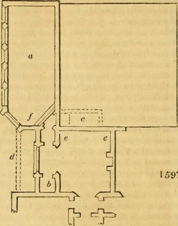 An illustration from An encyclopædia of cottage, farm, and villa architecture and furniture : containing numerous designs for dwellings from the cottage to the villa including farm houses, farmeries, and other agricultural buildings, several designs for country inns, public houses, and parochial schools, with the requisite fittings-up fixtures and furniture ; and appropriate offices, gardens and garden scenery ; each design accompanied by analytical and critical marks illustrative of the principles of archtiectural science and taste on whihc it is composed, 1836, leaf 935