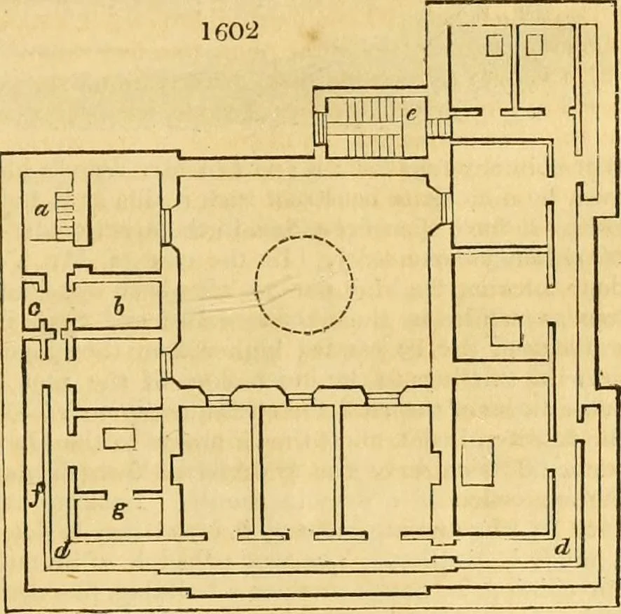An illustration from An encyclopædia of cottage, farm, and villa architecture and furniture : containing numerous designs for dwellings from the cottage to the villa including farm houses, farmeries, and other agricultural buildings, several designs for country inns, public houses, and parochial schools, with the requisite fittings-up fixtures and furniture ; and appropriate offices, gardens and garden scenery ; each design accompanied by analytical and critical marks illustrative of the principles of archtiectural science and taste on whihc it is composed, 1836, leaf 940