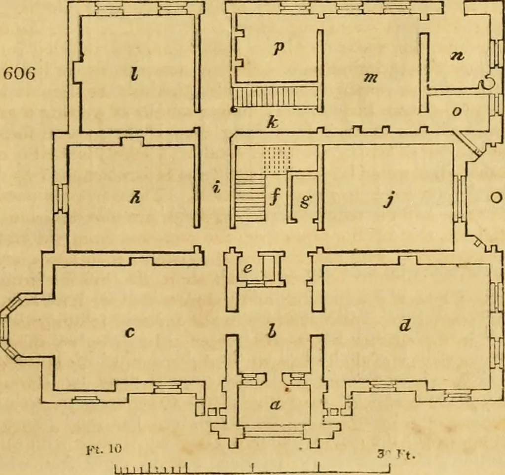 An illustration from An encyclopædia of cottage, farm, and villa architecture and furniture : containing numerous designs for dwellings from the cottage to the villa including farm houses, farmeries, and other agricultural buildings, several designs for country inns, public houses, and parochial schools, with the requisite fittings-up fixtures and furniture ; and appropriate offices, gardens and garden scenery ; each design accompanied by analytical and critical marks illustrative of the principles of archtiectural science and taste on whihc it is composed, 1836, leaf 942