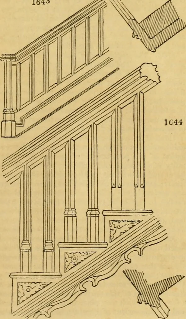 An illustration from An encyclopædia of cottage, farm, and villa architecture and furniture : containing numerous designs for dwellings from the cottage to the villa including farm houses, farmeries, and other agricultural buildings, several designs for country inns, public houses, and parochial schools, with the requisite fittings-up fixtures and furniture ; and appropriate offices, gardens and garden scenery ; each design accompanied by analytical and critical marks illustrative of the principles of archtiectural science and taste on whihc it is composed, 1836, leaf 964