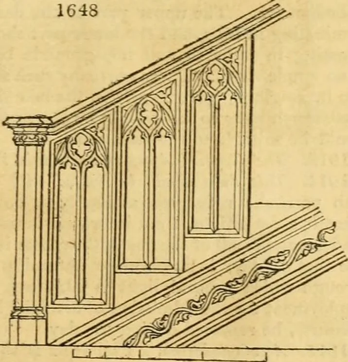 An illustration from An encyclopædia of cottage, farm, and villa architecture and furniture : containing numerous designs for dwellings from the cottage to the villa including farm houses, farmeries, and other agricultural buildings, several designs for country inns, public houses, and parochial schools, with the requisite fittings-up fixtures and furniture ; and appropriate offices, gardens and garden scenery ; each design accompanied by analytical and critical marks illustrative of the principles of archtiectural science and taste on whihc it is composed, 1836, leaf 968