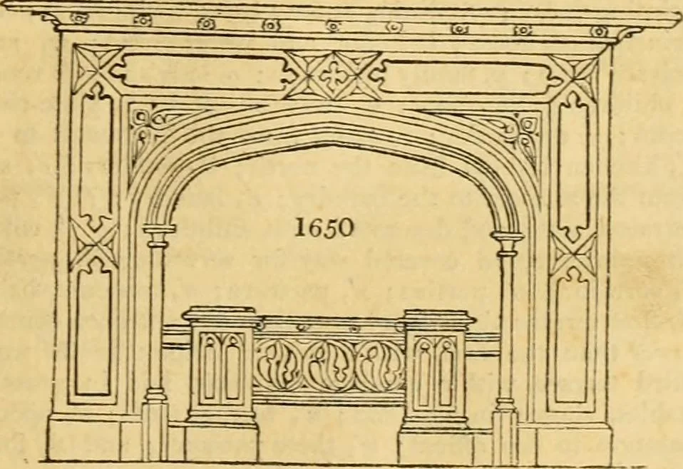 An illustration from An encyclopædia of cottage, farm, and villa architecture and furniture : containing numerous designs for dwellings from the cottage to the villa including farm houses, farmeries, and other agricultural buildings, several designs for country inns, public houses, and parochial schools, with the requisite fittings-up fixtures and furniture ; and appropriate offices, gardens and garden scenery ; each design accompanied by analytical and critical marks illustrative of the principles of archtiectural science and taste on whihc it is composed, 1836, leaf 968