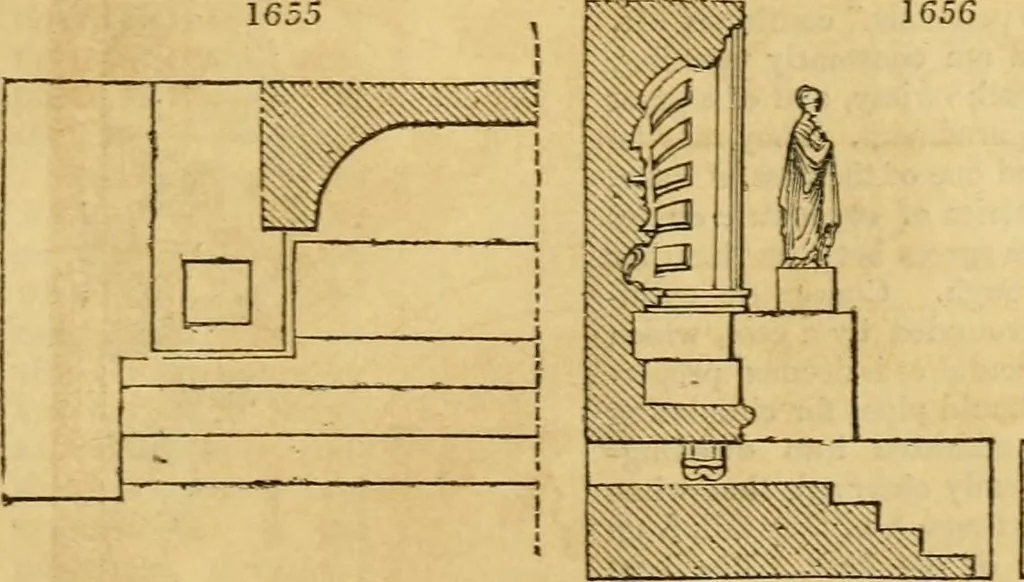 An illustration from An encyclopædia of cottage, farm, and villa architecture and furniture : containing numerous designs for dwellings from the cottage to the villa including farm houses, farmeries, and other agricultural buildings, several designs for country inns, public houses, and parochial schools, with the requisite fittings-up fixtures and furniture ; and appropriate offices, gardens and garden scenery ; each design accompanied by analytical and critical marks illustrative of the principles of archtiectural science and taste on whihc it is composed, 1836, leaf 972