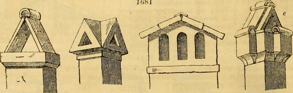 An illustration from An encyclopædia of cottage, farm, and villa architecture and furniture : containing numerous designs for dwellings from the cottage to the villa including farm houses, farmeries, and other agricultural buildings, several designs for country inns, public houses, and parochial schools, with the requisite fittings-up fixtures and furniture ; and appropriate offices, gardens and garden scenery ; each design accompanied by analytical and critical marks illustrative of the principles of archtiectural science and taste on whihc it is composed, 1836, leaf 981
