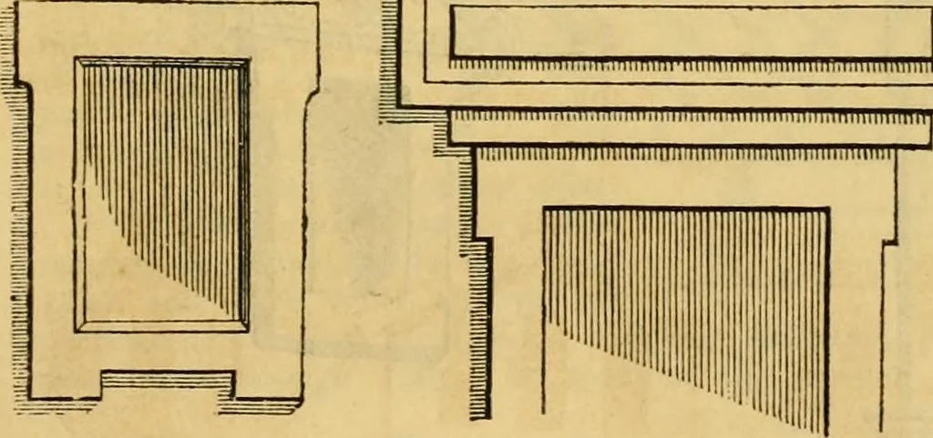 An illustration from An encyclopædia of cottage, farm, and villa architecture and furniture : containing numerous designs for dwellings from the cottage to the villa including farm houses, farmeries, and other agricultural buildings, several designs for country inns, public houses, and parochial schools, with the requisite fittings-up fixtures and furniture ; and appropriate offices, gardens and garden scenery ; each design accompanied by analytical and critical marks illustrative of the principles of archtiectural science and taste on whihc it is composed, 1836, leaf 982
