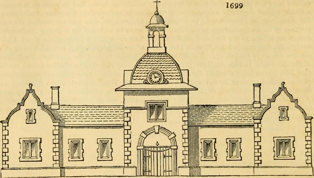 An illustration from An encyclopædia of cottage, farm, and villa architecture and furniture : containing numerous designs for dwellings from the cottage to the villa including farm houses, farmeries, and other agricultural buildings, several designs for country inns, public houses, and parochial schools, with the requisite fittings-up fixtures and furniture ; and appropriate offices, gardens and garden scenery ; each design accompanied by analytical and critical marks illustrative of the principles of archtiectural science and taste on whihc it is composed, 1836, leaf 987
