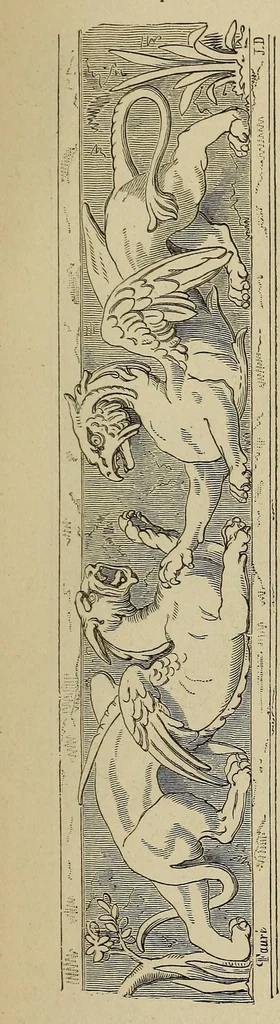 An illustration from Encyclopédie historique, archéologique, biographique, chronologique et monogrammatique des beaux-arts plastiques, architecture et mosaïque, céramique, sculpture, peinture et gravure, 1873, leaf 581