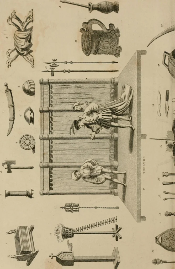 An illustration from Encyclopedia of antiquities : and elements of archaeology, classical and mediæval, 1843, leaf 386