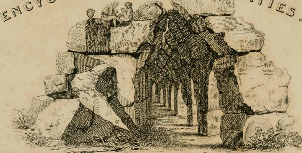 An illustration from Encyclopedia of antiquities : and elements of archaeology, classical and mediæval, 1843, leaf 8