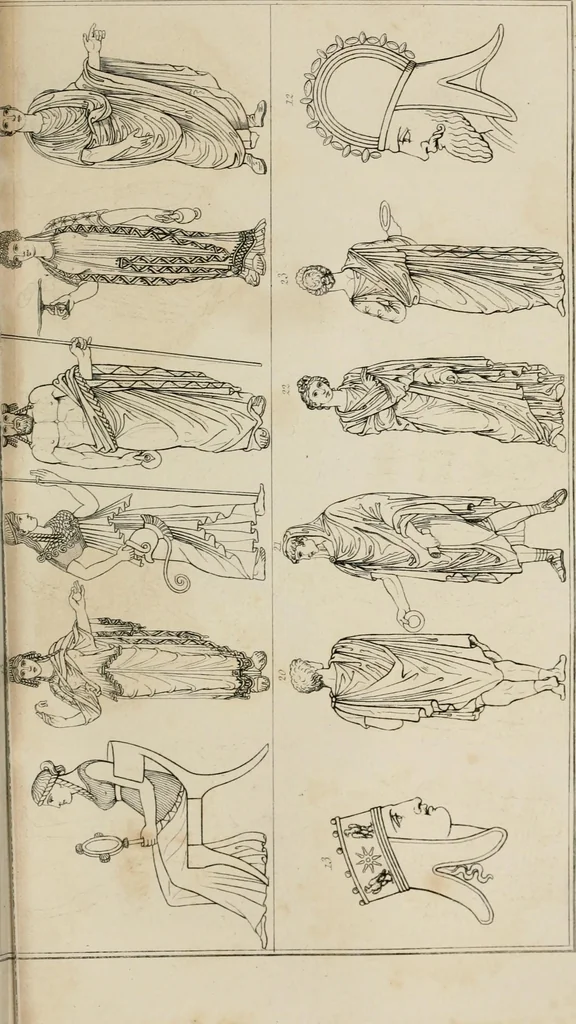 An illustration from Encyclopedia of antiquities : and elements of archaeology, classical and mediæval, 1843, leaf 423