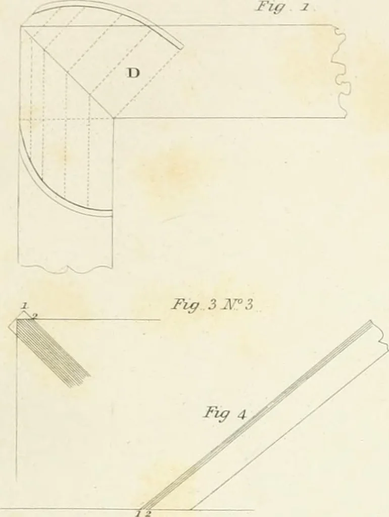 An illustration from Encyclopedia of architecture : a dictionary of the science and practice of architecture, building, carpentry, etc., from the earliest ages to the present time, forming a comprehensive work of reference for the use of architects, builders, carpenters, masons, engineers, students, professional men, and amateurs, 1852, leaf 166