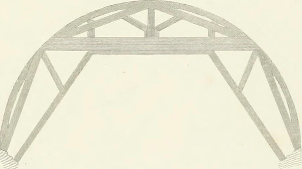 An illustration from Encyclopedia of architecture : a dictionary of the science and practice of architecture, building, carpentry, etc., from the earliest ages to the present time, forming a comprehensive work of reference for the use of architects, builders, carpenters, masons, engineers, students, professional men, and amateurs, 1852, leaf 212