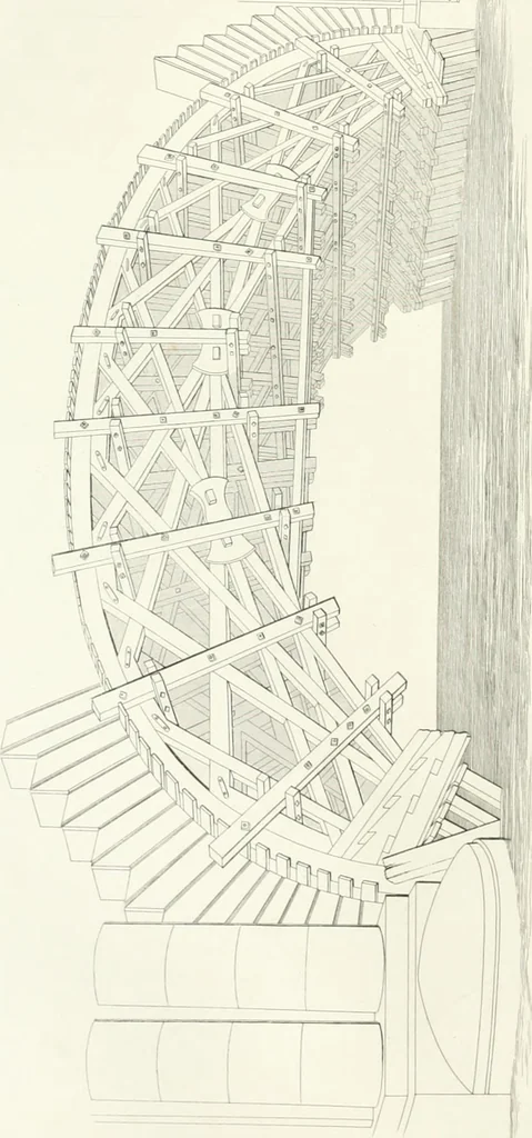 An illustration from Encyclopedia of architecture : a dictionary of the science and practice of architecture, building, carpentry, etc., from the earliest ages to the present time, forming a comprehensive work of reference for the use of architects, builders, carpenters, masons, engineers, students, professional men, and amateurs, 1852, leaf 219