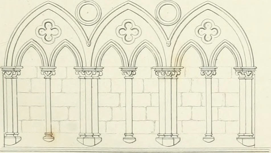An illustration from Encyclopedia of architecture : a dictionary of the science and practice of architecture, building, carpentry, etc., from the earliest ages to the present time, forming a comprehensive work of reference for the use of architects, builders, carpenters, masons, engineers, students, professional men, and amateurs, 1852, leaf 22