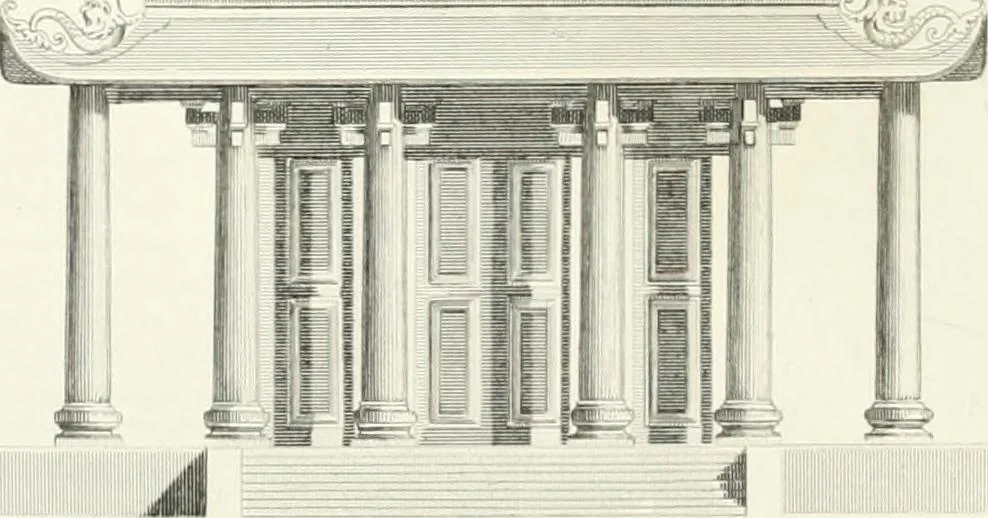 An illustration from Encyclopedia of architecture : a dictionary of the science and practice of architecture, building, carpentry, etc., from the earliest ages to the present time, forming a comprehensive work of reference for the use of architects, builders, carpenters, masons, engineers, students, professional men, and amateurs, 1852, leaf 229