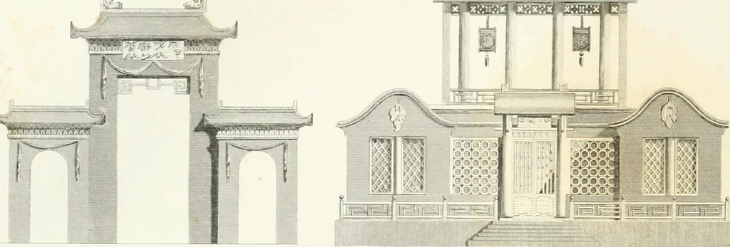 An illustration from Encyclopedia of architecture : a dictionary of the science and practice of architecture, building, carpentry, etc., from the earliest ages to the present time, forming a comprehensive work of reference for the use of architects, builders, carpenters, masons, engineers, students, professional men, and amateurs, 1852, leaf 233