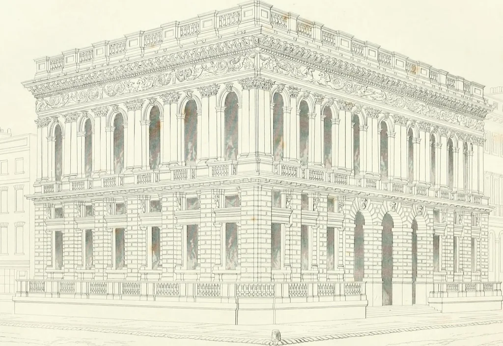 An illustration from Encyclopedia of architecture : a dictionary of the science and practice of architecture, building, carpentry, etc., from the earliest ages to the present time, forming a comprehensive work of reference for the use of architects, builders, carpenters, masons, engineers, students, professional men, and amateurs, 1852, leaf 263