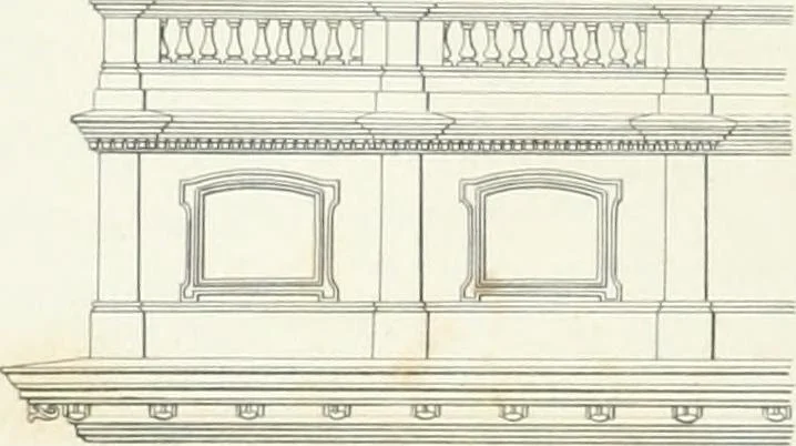 An illustration from Encyclopedia of architecture : a dictionary of the science and practice of architecture, building, carpentry, etc., from the earliest ages to the present time, forming a comprehensive work of reference for the use of architects, builders, carpenters, masons, engineers, students, professional men, and amateurs, 1852, leaf 27
