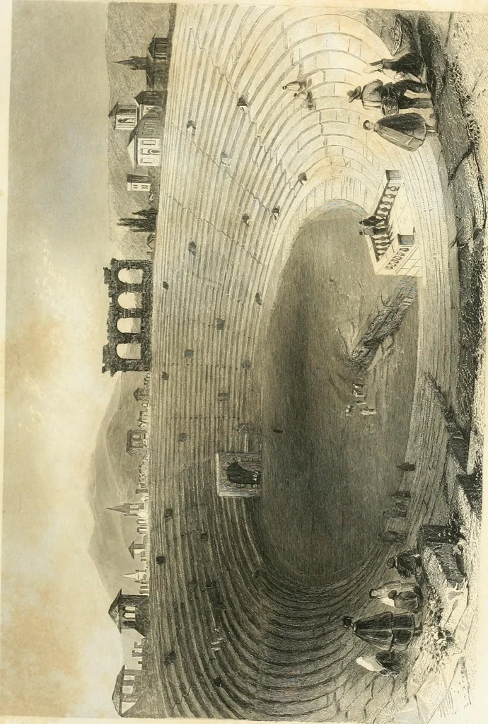 An illustration from Encyclopedia of architecture : a dictionary of the science and practice of architecture, building, carpentry, etc., from the earliest ages to the present time, forming a comprehensive work of reference for the use of architects, builders, carpenters, masons, engineers, students, professional men, and amateurs, 1852, leaf 28