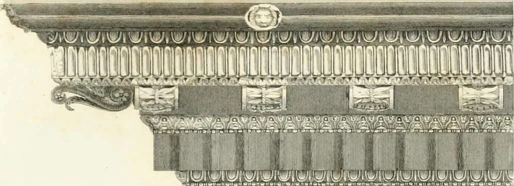An illustration from Encyclopedia of architecture : a dictionary of the science and practice of architecture, building, carpentry, etc., from the earliest ages to the present time, forming a comprehensive work of reference for the use of architects, builders, carpenters, masons, engineers, students, professional men, and amateurs, 1852, leaf 309