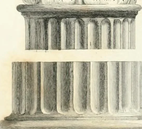 An illustration from Encyclopedia of architecture : a dictionary of the science and practice of architecture, building, carpentry, etc., from the earliest ages to the present time, forming a comprehensive work of reference for the use of architects, builders, carpenters, masons, engineers, students, professional men, and amateurs, 1852, leaf 309