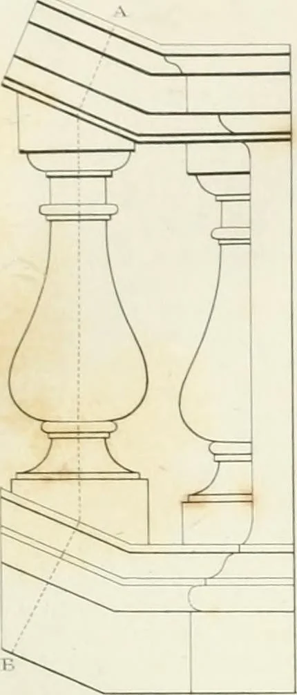 An illustration from Encyclopedia of architecture : a dictionary of the science and practice of architecture, building, carpentry, etc., from the earliest ages to the present time, forming a comprehensive work of reference for the use of architects, builders, carpenters, masons, engineers, students, professional men, and amateurs, 1852, leaf 54