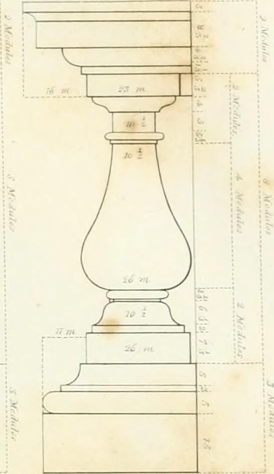 An illustration from Encyclopedia of architecture : a dictionary of the science and practice of architecture, building, carpentry, etc., from the earliest ages to the present time, forming a comprehensive work of reference for the use of architects, builders, carpenters, masons, engineers, students, professional men, and amateurs, 1852, leaf 54