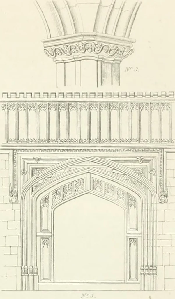 An illustration from Encyclopedia of architecture : a dictionary of the science and practice of architecture, building, carpentry, etc., from the earliest ages to the present time, forming a comprehensive work of reference for the use of architects, builders, carpenters, masons, engineers, students, professional men, and amateurs, 1852, leaf 666
