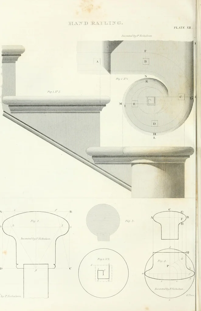 An illustration from Encyclopedia of architecture : a dictionary of the science and practice of architecture, building, carpentry, etc., from the earliest ages to the present time, forming a comprehensive work of reference for the use of architects, builders, carpenters, masons, engineers, students, professional men, and amateurs, 1852, leaf 711