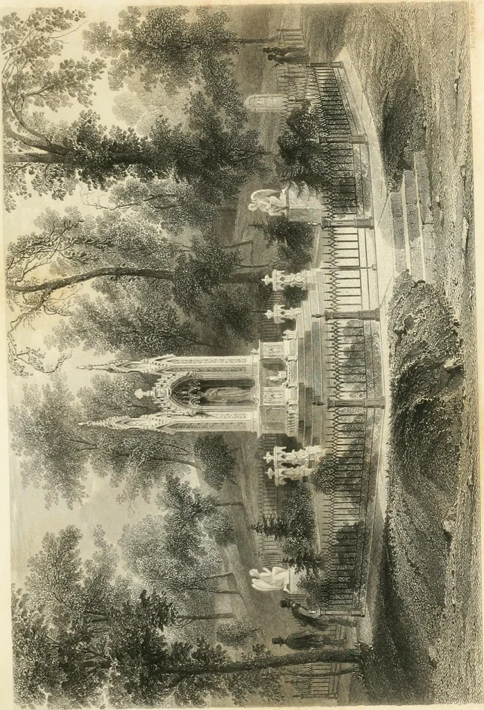 An illustration from Encyclopedia of architecture : a dictionary of the science and practice of architecture, building, carpentry, etc., from the earliest ages to the present time, forming a comprehensive work of reference for the use of architects, builders, carpenters, masons, engineers, students, professional men, and amateurs, 1852, leaf 301