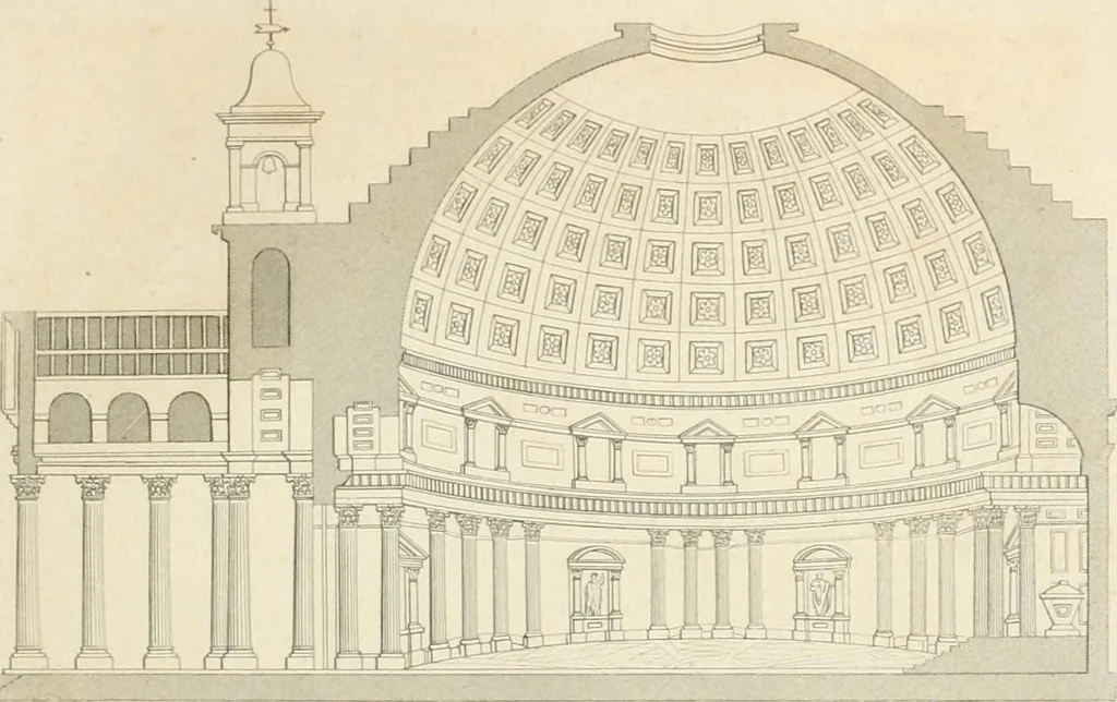 An illustration from Encyclopedia of architecture : a dictionary of the science and practice of architecture, building, carpentry, etc., from the earliest ages to the present time, forming a comprehensive work of reference for the use of architects, builders, carpenters, masons, engineers, students, professional men, and amateurs, 1852, leaf 385
