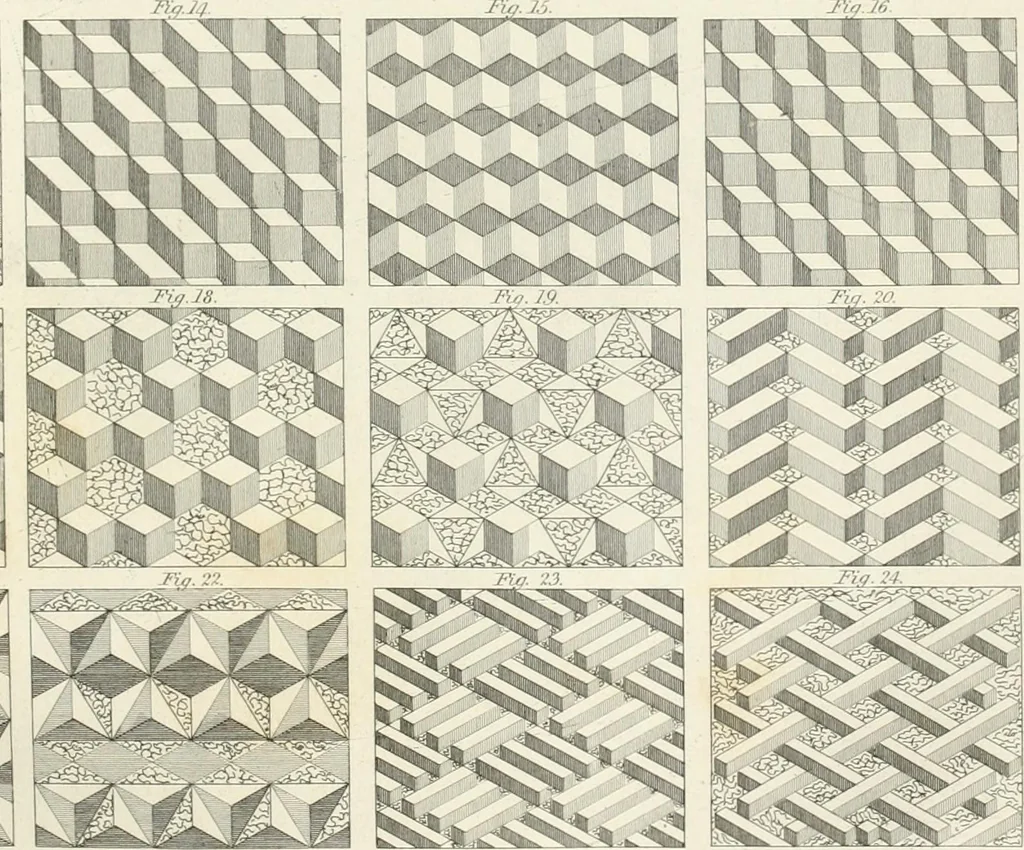 An illustration from Encyclopedia of architecture : a dictionary of the science and practice of architecture, building, carpentry, etc., from the earliest ages to the present time, forming a comprehensive work of reference for the use of architects, builders, carpenters, masons, engineers, students, professional men, and amateurs, 1852, leaf 395