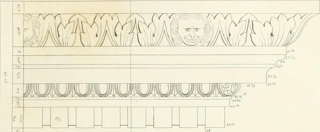 An illustration from Encyclopedia of architecture : a dictionary of the science and practice of architecture, building, carpentry, etc., from the earliest ages to the present time, forming a comprehensive work of reference for the use of architects, builders, carpenters, masons, engineers, students, professional men, and amateurs, 1852, leaf 45