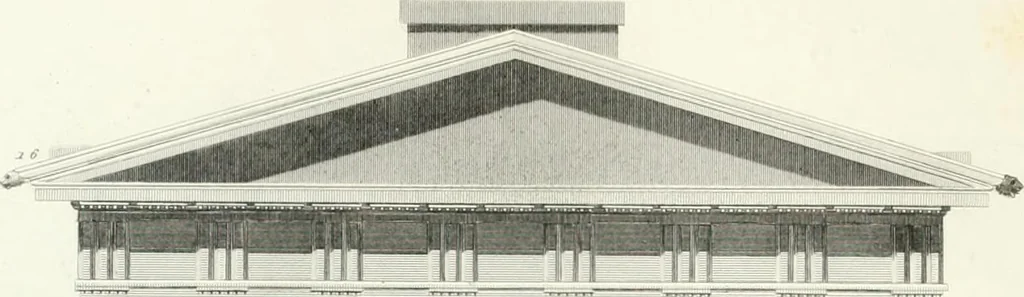 An illustration from Encyclopedia of architecture : a dictionary of the science and practice of architecture, building, carpentry, etc., from the earliest ages to the present time, forming a comprehensive work of reference for the use of architects, builders, carpenters, masons, engineers, students, professional men, and amateurs, 1852, leaf 472