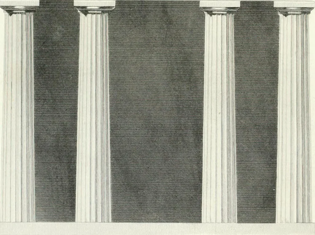 An illustration from Encyclopedia of architecture : a dictionary of the science and practice of architecture, building, carpentry, etc., from the earliest ages to the present time, forming a comprehensive work of reference for the use of architects, builders, carpenters, masons, engineers, students, professional men, and amateurs, 1852, leaf 472