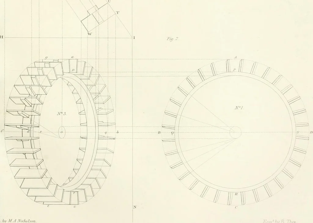 An illustration from Encyclopedia of architecture : a dictionary of the science and practice of architecture, building, carpentry, etc., from the earliest ages to the present time, forming a comprehensive work of reference for the use of architects, builders, carpenters, masons, engineers, students, professional men, and amateurs, 1852, leaf 497