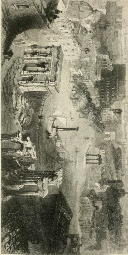 An illustration from Encyclopedia of architecture : a dictionary of the science and practice of architecture, building, carpentry, etc., from the earliest ages to the present time, forming a comprehensive work of reference for the use of architects, builders, carpenters, masons, engineers, students, professional men, and amateurs, 1852, leaf 555
