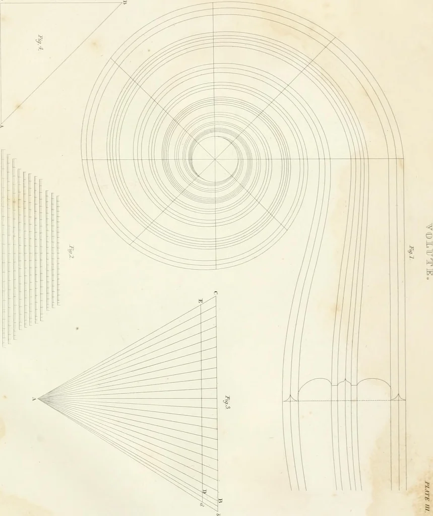 An illustration from Encyclopedia of architecture : a dictionary of the science and practice of architecture, building, carpentry, etc., from the earliest ages to the present time, forming a comprehensive work of reference for the use of architects, builders, carpenters, masons, engineers, students, professional men, and amateurs, 1852, leaf 771