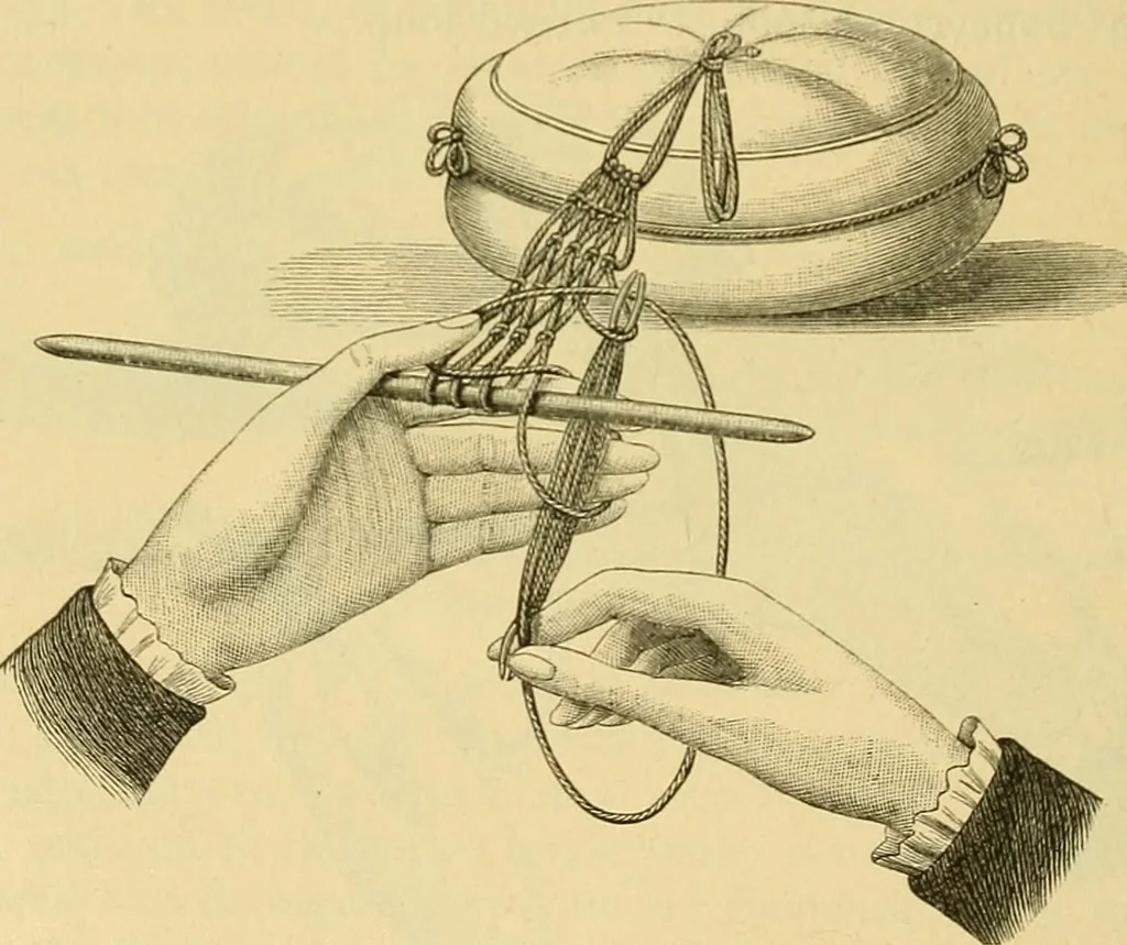 An illustration from Encyclopedia of needlework, 1890, leaf 405