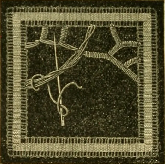 An illustration from Encyclopedia of needlework, 1890, leaf 471