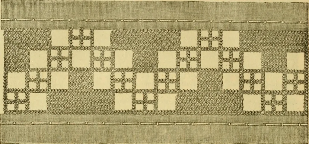 An illustration from Encyclopedia of needlework, 1890, leaf 513