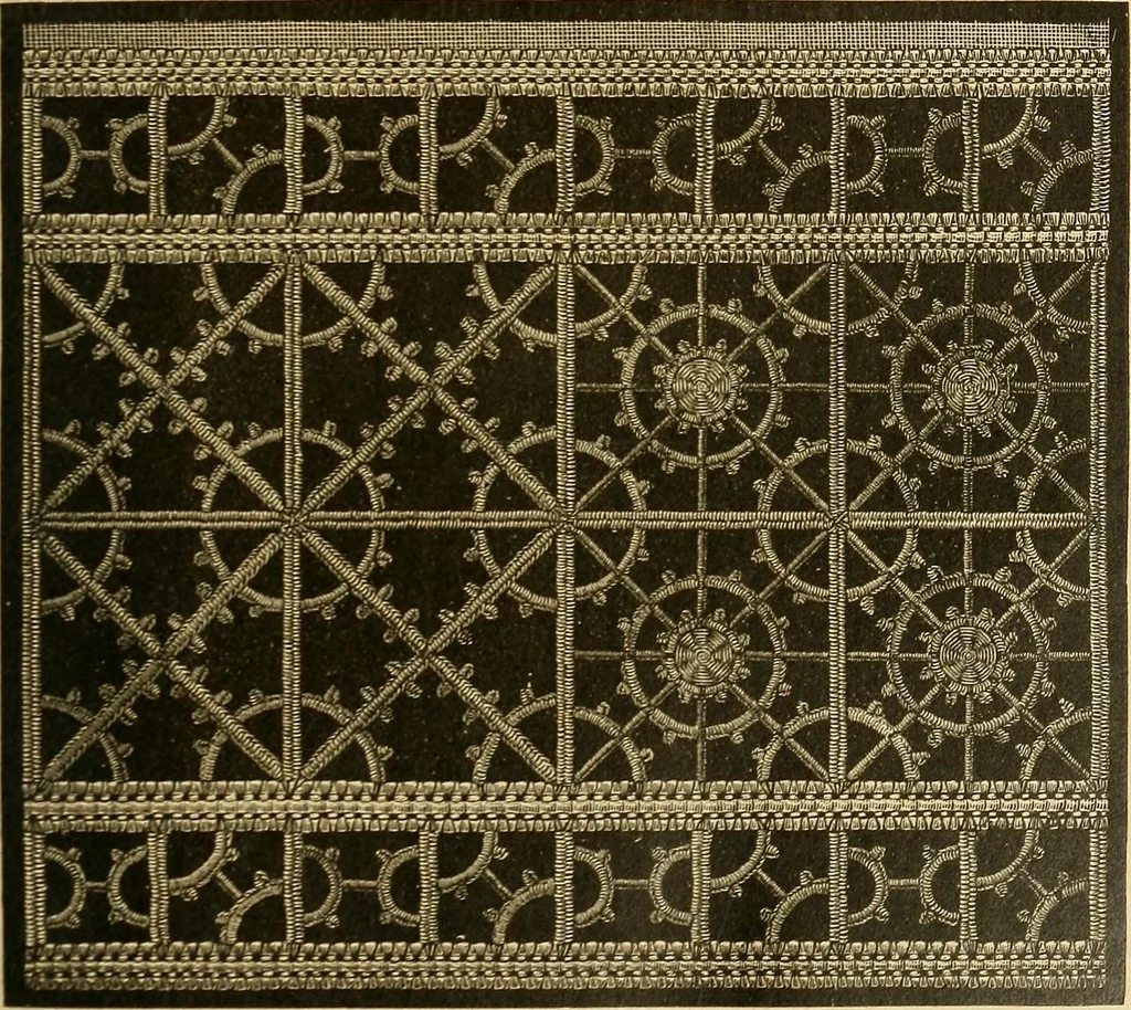 An illustration from Encyclopedia of needlework, 1890, leaf 56